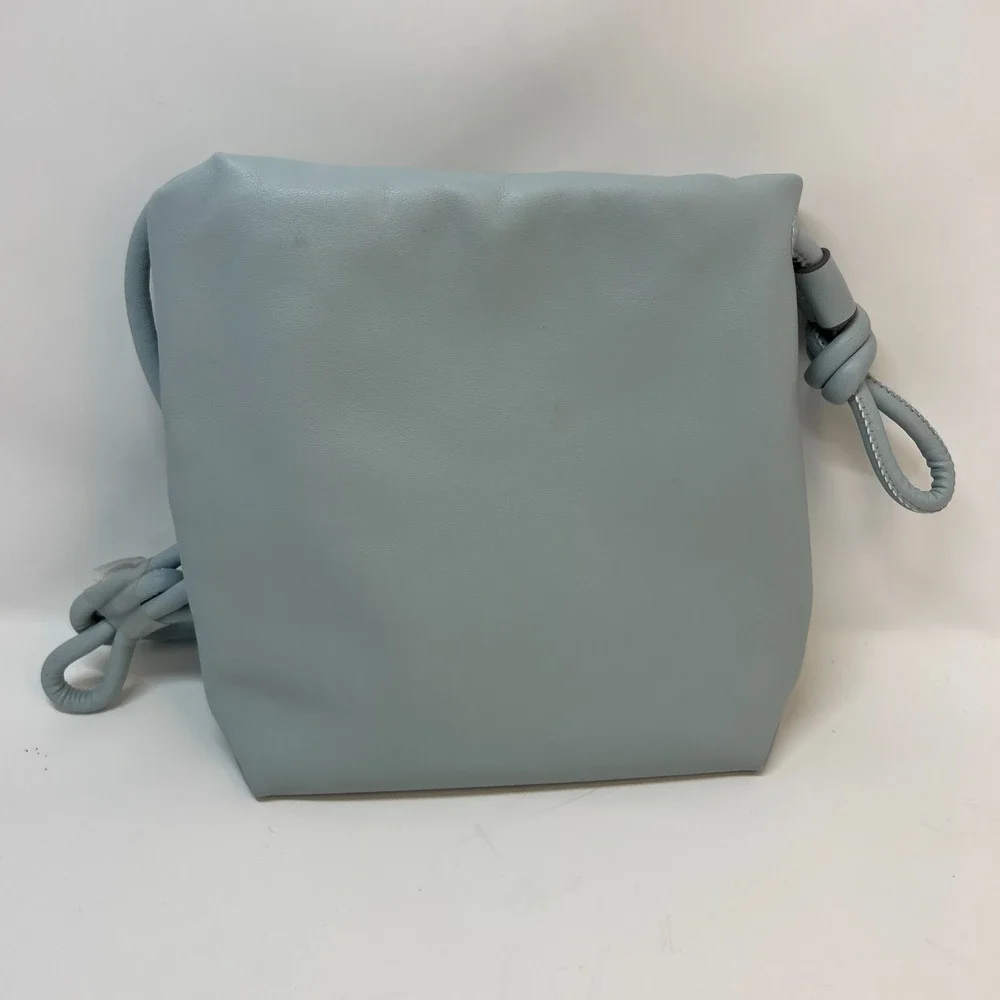 A New Day Light Blue Cinch Top Crossbody Purse‎ Faux Leather Good Condition